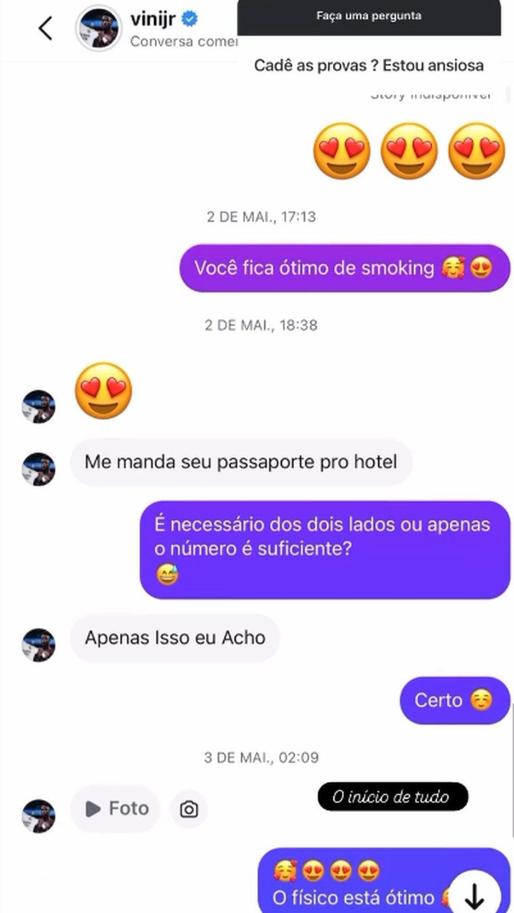 Modelo expõe conversas picantes com Vini Jr. após jogador pedir desculpas para Virgínia; veja prints