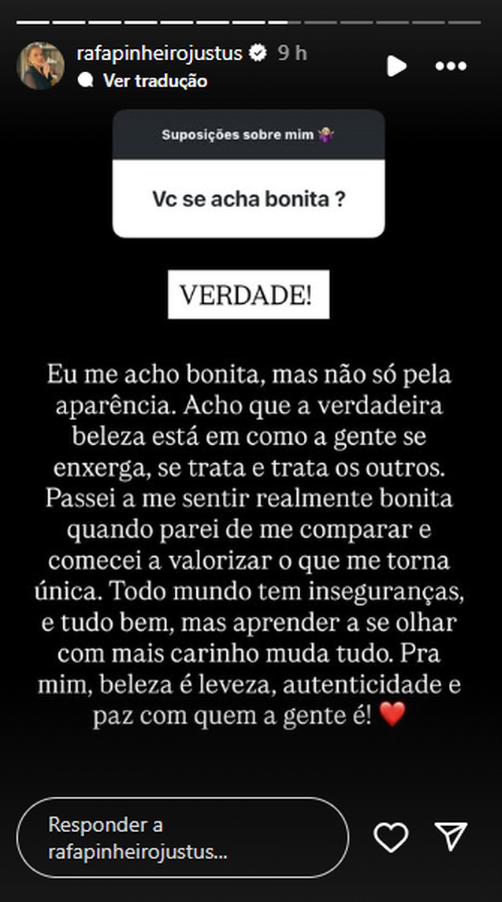 Rafaella Justus fala sobre autoestima: "Passei a me sentir bonita quando parei de me comparar" 53 Rafaella Justus fala sobre autoestima: "Passei a me sentir bonita quando parei de me comparar"