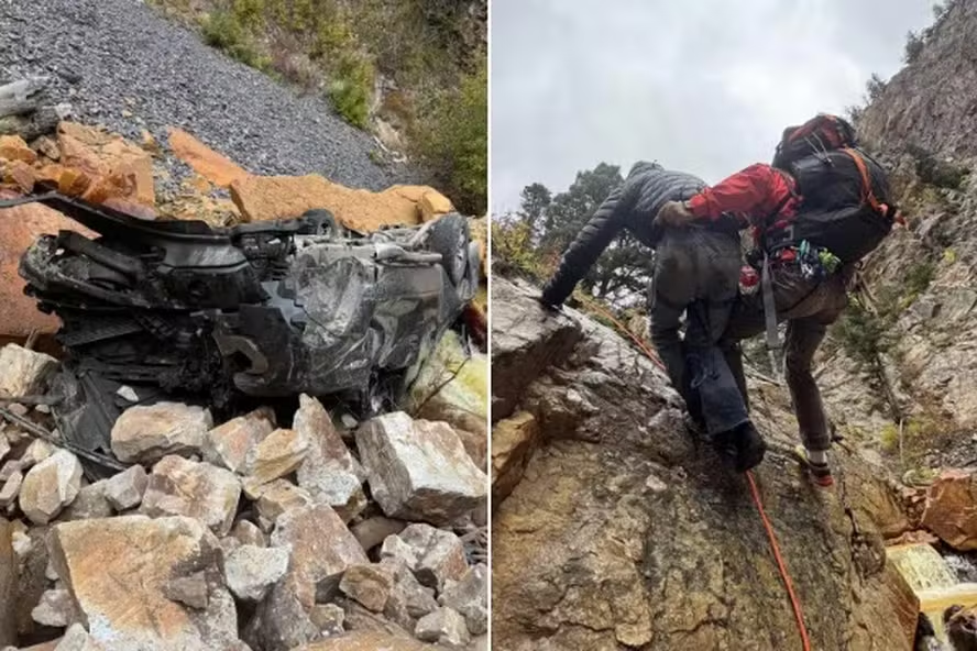 Homem sobrevive após cair de 90 metros com picape; veja