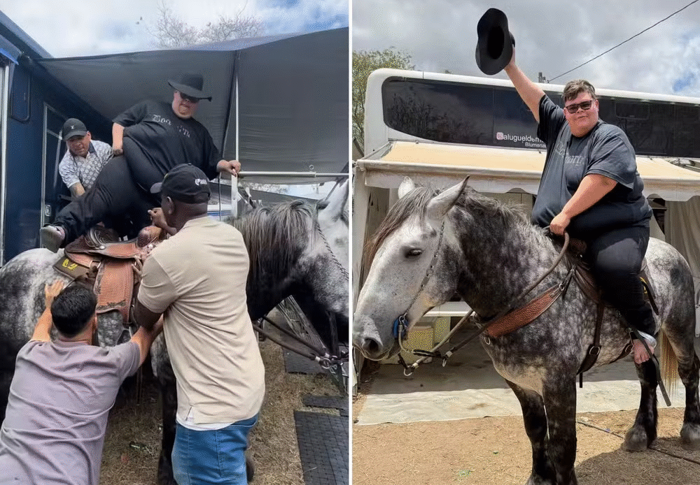 Gordão da XJ realiza sonho de andar a cavalo: “Aguentou, viu?”; veja fotos 52 Gordão da XJ realiza sonho de andar a cavalo: “Aguentou, viu?”; veja fotos