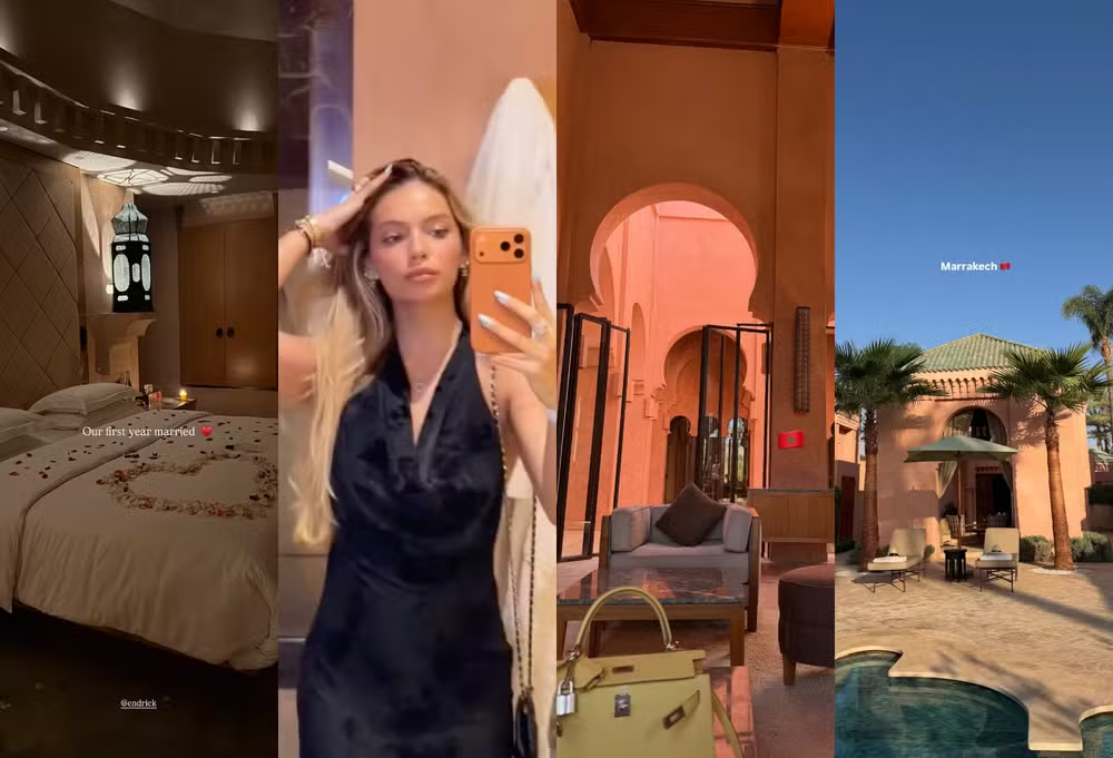 Endrick e esposa comemoram 1º aniversário de casamento em resort de luxo com diárias de R$ 50 Mil; veja fotos