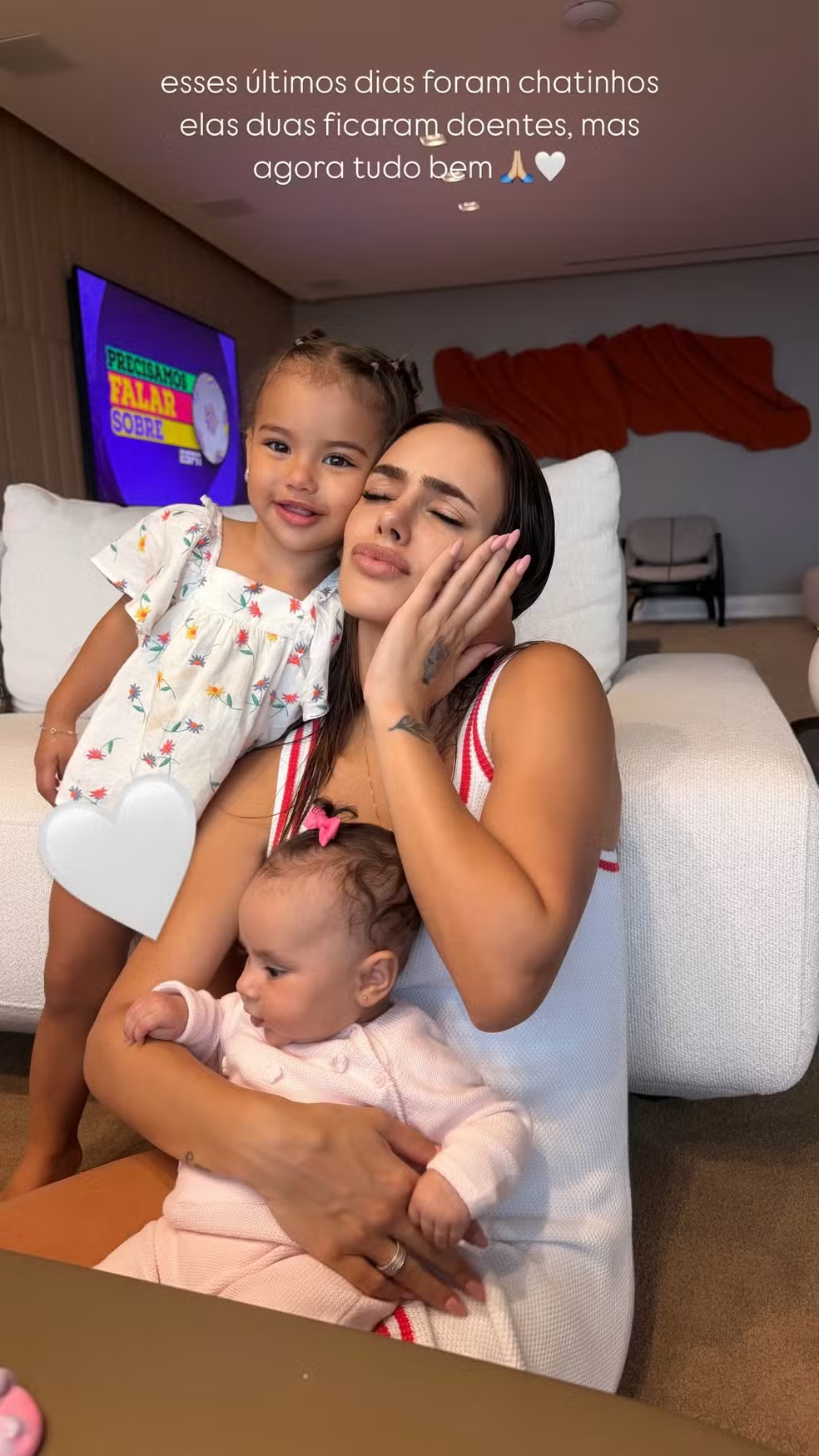 Bruna Biancardi desabafa sobre momento difícil com as filhas doentes ao mesmo tempo