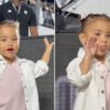 Vídeo: Filha de Neymar Jr., Mavie encanta em jogo do Santos com look especial do Outubro Rosa
