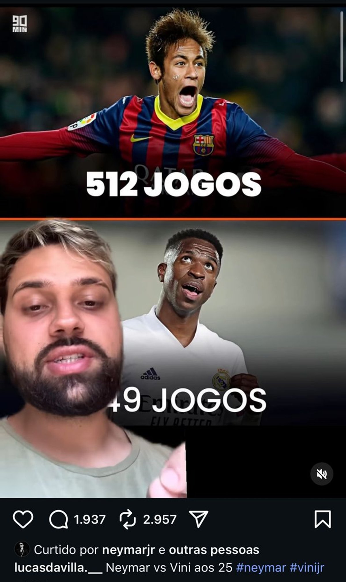 Neymar curte post que o enaltece em cima de Vini Jr. e repercute nas redes sociais 52 Neymar curte post que o enaltece em cima de Vini Jr. e repercute nas redes sociais