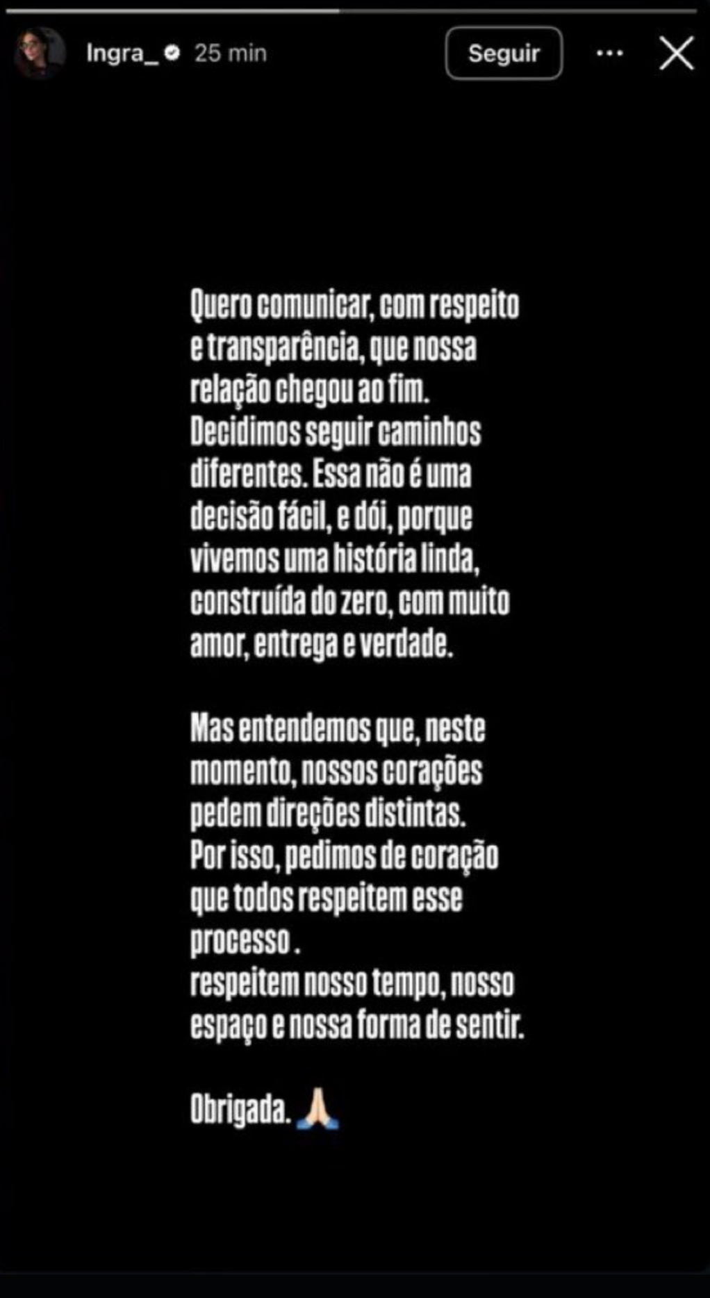 Ingra Soares anuncia fim do casamento com Zé Vaqueiro após seis anos de relacionamento