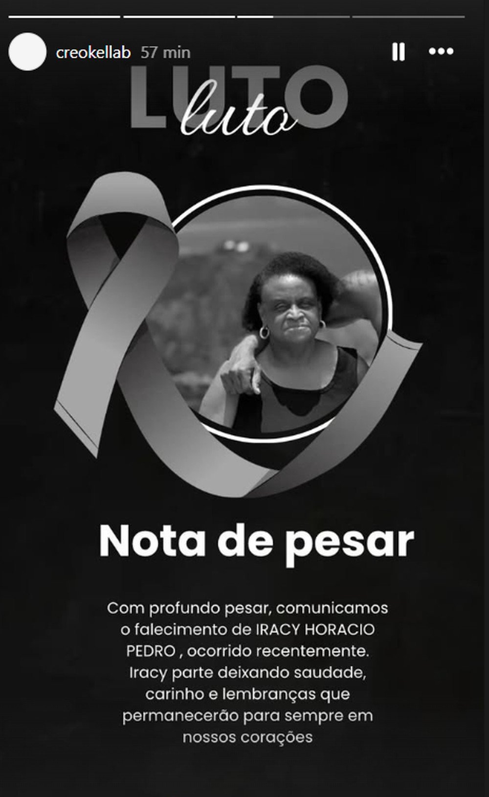 Morre Dona Iracy Pedro Horácio, mãe de Creo Kellab, ex-participante de A Fazenda 17 52 Morre Dona Iracy Pedro Horácio, mãe de Creo Kellab, ex-participante de A Fazenda 17
