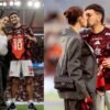Arrascaeta e Camila Bastiani revelam o nome do primeiro filho durante homenagem do Flamengo no Maracanã