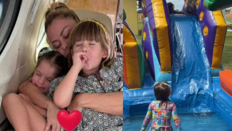 Poliana Rocha com as netas, Maria Alice e Maria Flor - Foto: Instagram/@poliana