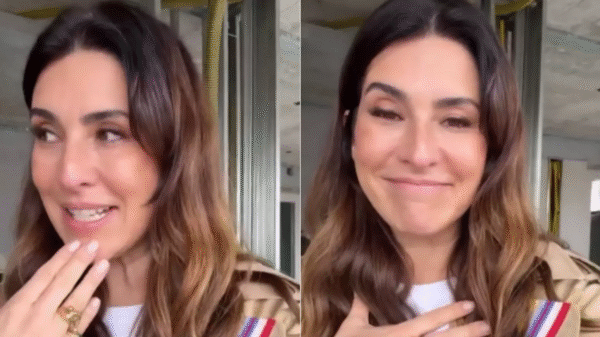 Fernanda Paes Leme se emociona ao visitar pela primeira vez a cobertura que comprou em São Paulo