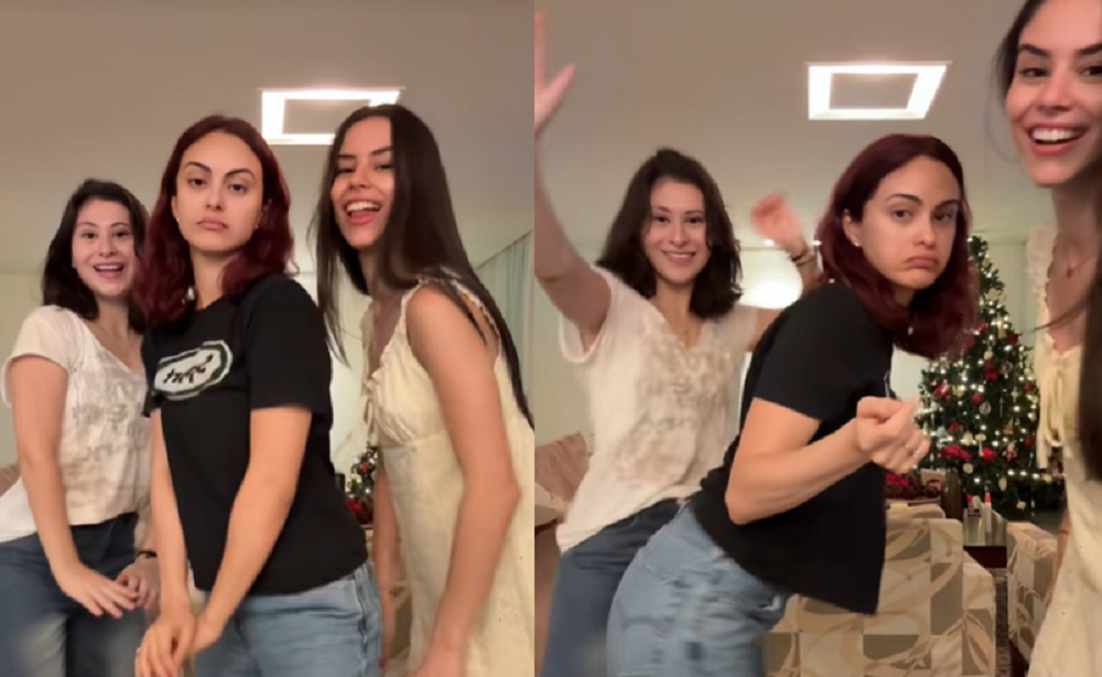 Camila Mendes viraliza ao postar vídeo dançando com as primas durante férias no Brasil