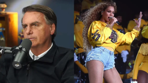 O ex-presidente Jair Bolsonaro (PL) e a cantora Beyoncé – Reprodução