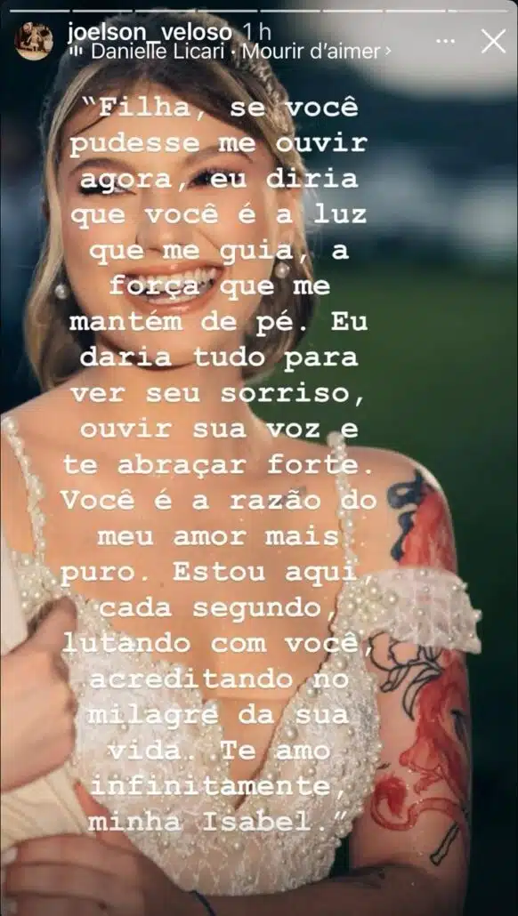 Após piora no quadro de saúde, marido de Isabel Veloso leva o bebê ao hospital em visita emocionante