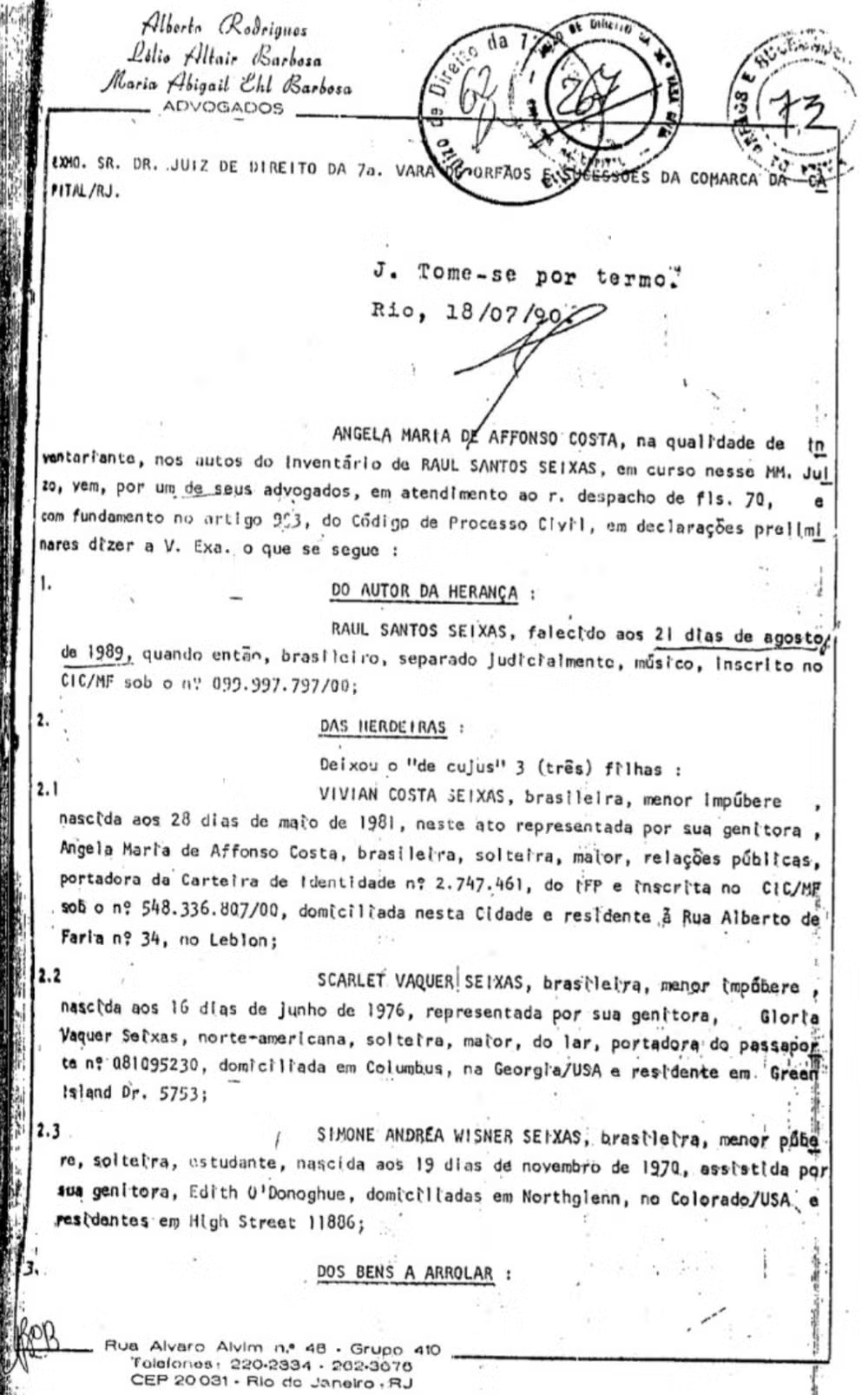Filha de Raul Seixas esclarece herança do cantor, nega conflito e rebate rumores 52 Filha de Raul Seixas esclarece herança do cantor, nega conflito e rebate rumores