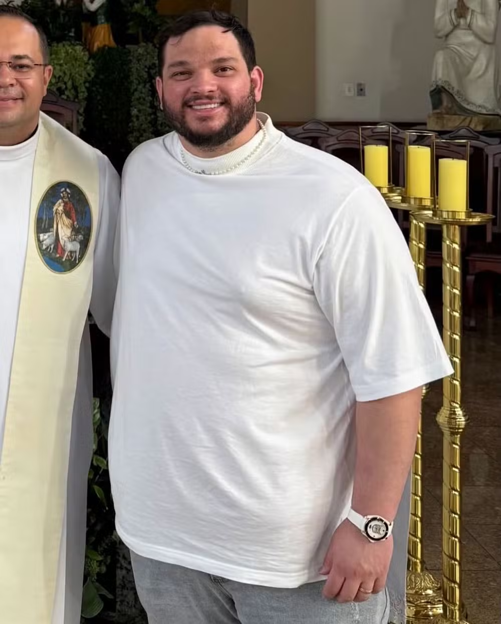 Felipe, da dupla com Rodrigo, elimina quase 50 kg em sete meses e mostra antes e depois