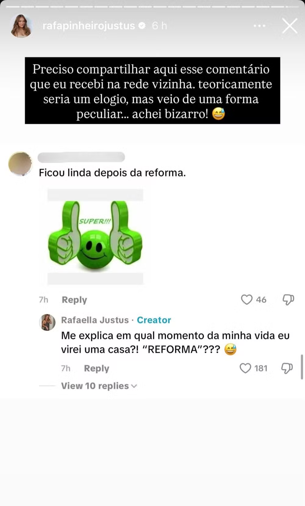 Rafa Justus rebate comentário sobre cirurgias e resposta viraliza nas redes