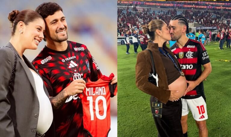 Arrascaeta anuncia nascimento do filho com Camila Bastiani; parto foi antecipado por viagem ao Catar