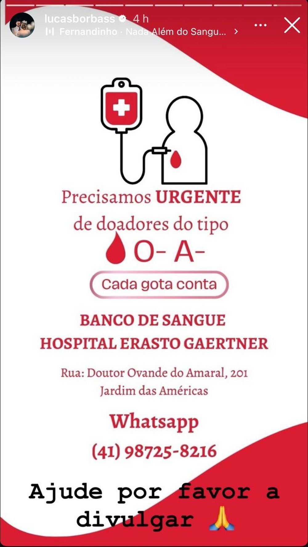 Família de Isabel Veloso diz que vive "momento de espera" e faz campanha de doação de sangue