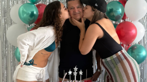 Torcedor do Fluminense, o pai de Mel Maia recebeu festa com a decoração do clube. (Reprodução/@melmaia)