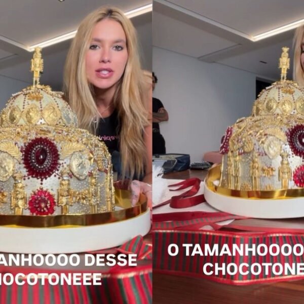 Virginia Fonseca se surpreende ao receber chocotone personalizado avaliado em mais de R$ 5 mil