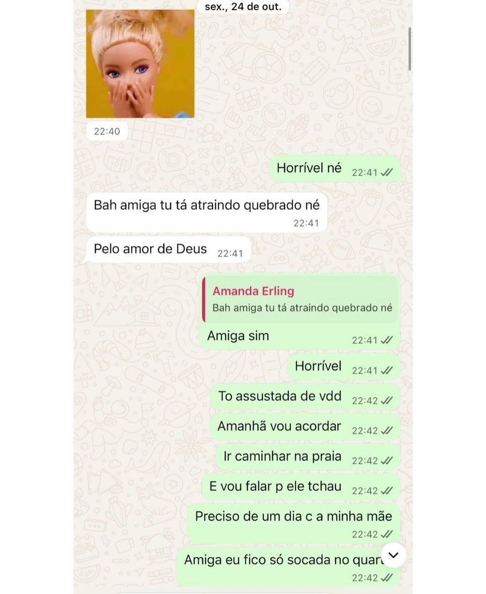 Ex de Dado Dolabella, Marcela Tomaszewski divulga prints e relata agressões físicas, emocionais e psicológicas