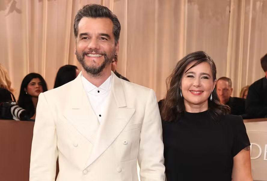 Wagner Moura e a esposa, Sandra Delgado — Foto: Getty Images