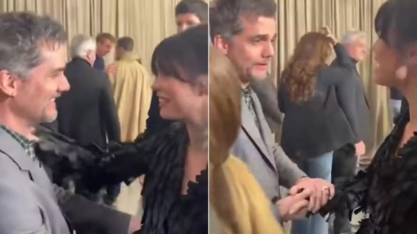 Wagner Moura e Mia Goth se encontram em desfile em Paris e conversa em português viraliza