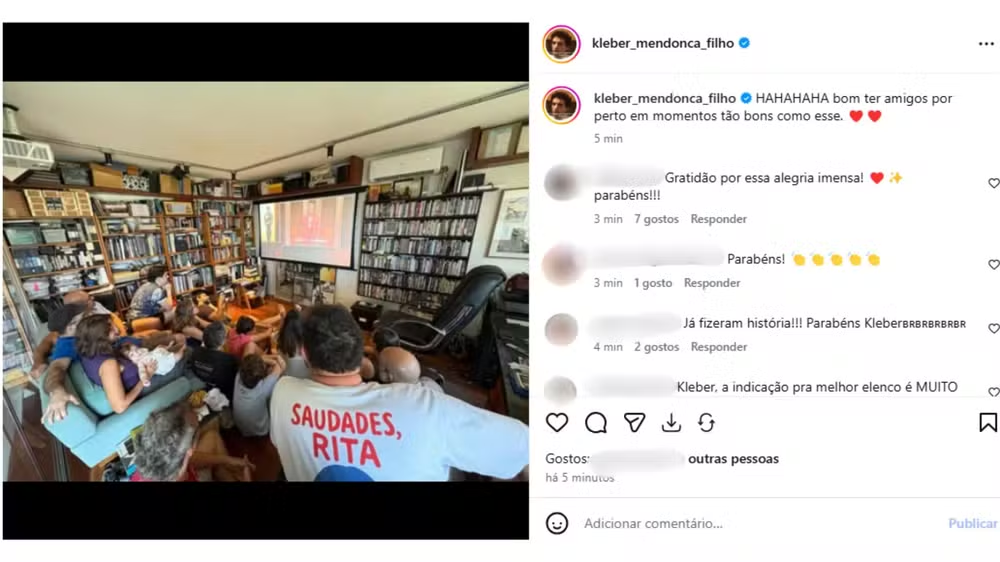 Elenco celebra indicação de "O Agente Secreto" no Oscar 2026; veja 52 Elenco celebra indicação de "O Agente Secreto" no Oscar 2026; veja