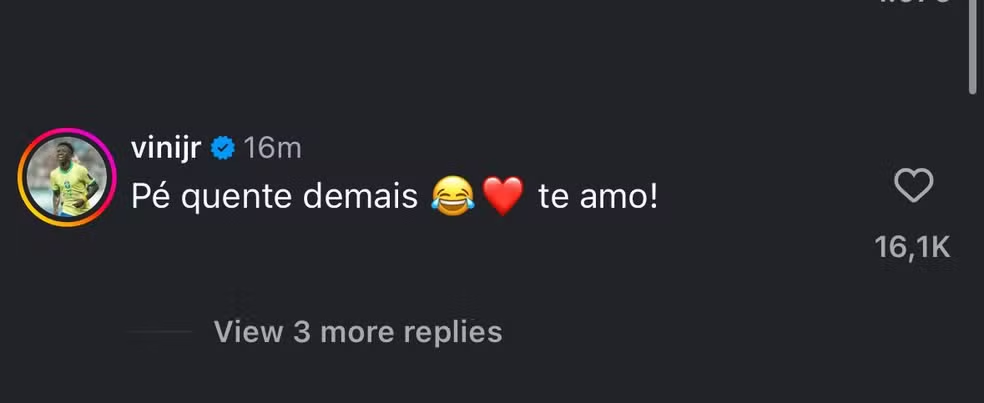 Vini Jr. se derrete após Virginia assistir à vitória do Real Madrid no estádio: “Pé quente demais”