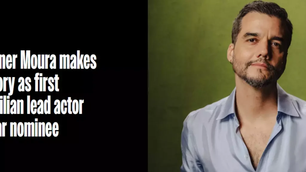 O Los Angeles Times destacou o marco de Wagner Moura ao ser o primeiro ator brasileiro indicado a Melhor Ator - Foto: Reprodução/Los Angeles Times