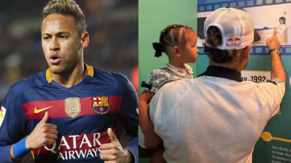 neymar leva filha exposição
