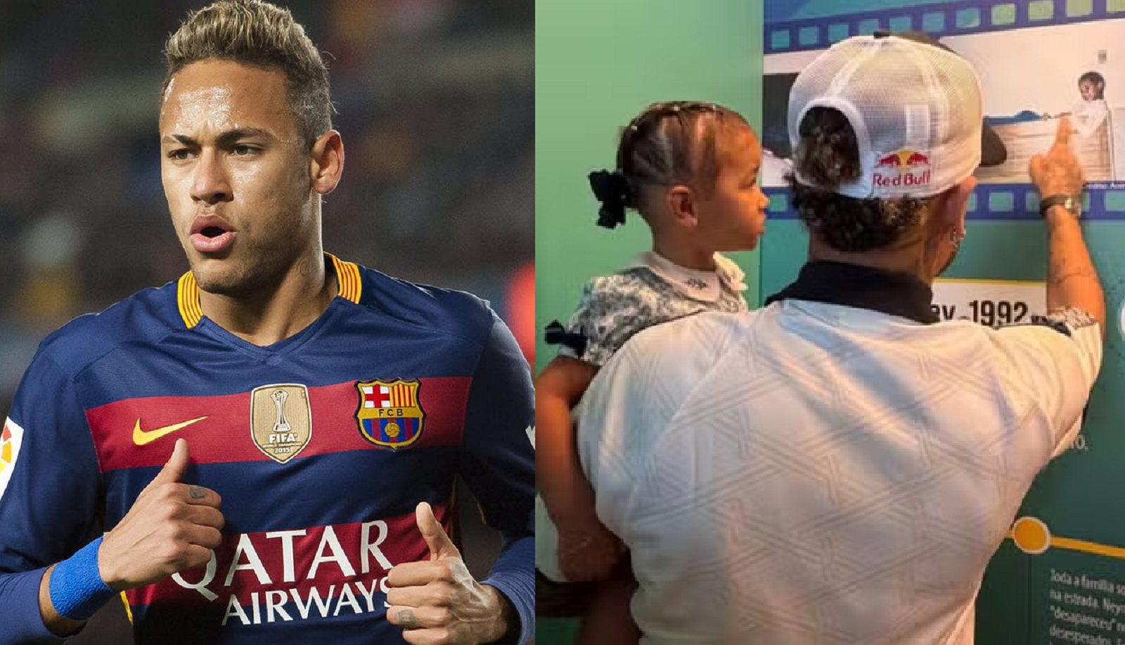 neymar leva filha exposição