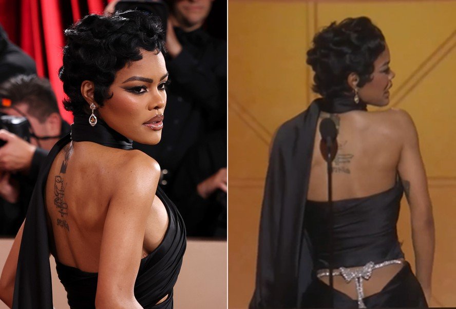 Teyana Taylor vence Globo de Ouro e chama atenção com look fio-dental durante discurso; veja