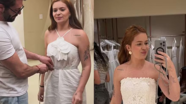 Viih Tube experimenta vestido de noiva durante preparativos para casamento com Eliezer