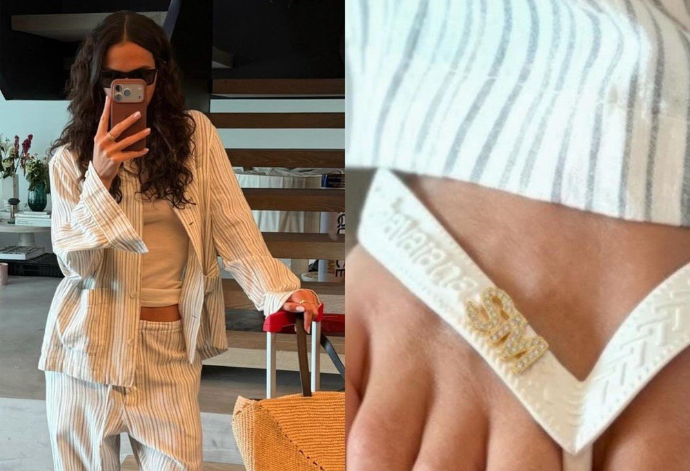 Bruna Marquezine desembarca em Salvador de chinelo e com bolsa de palha de R$ 18 mil