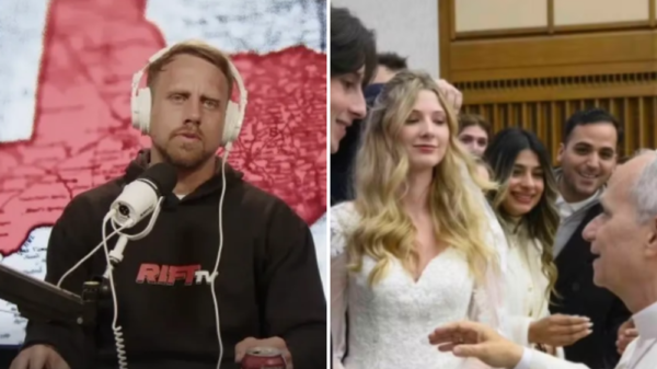 Podcaster conservador enfrenta polêmica após suposta traição com influenciadora de extrema-direita.