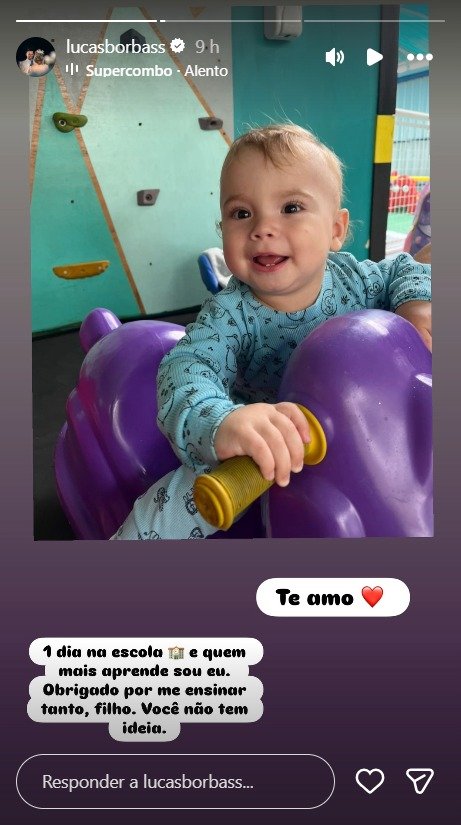 Lucas Borbas celebra nova etapa na vida do filho Arthur e emociona seguidores