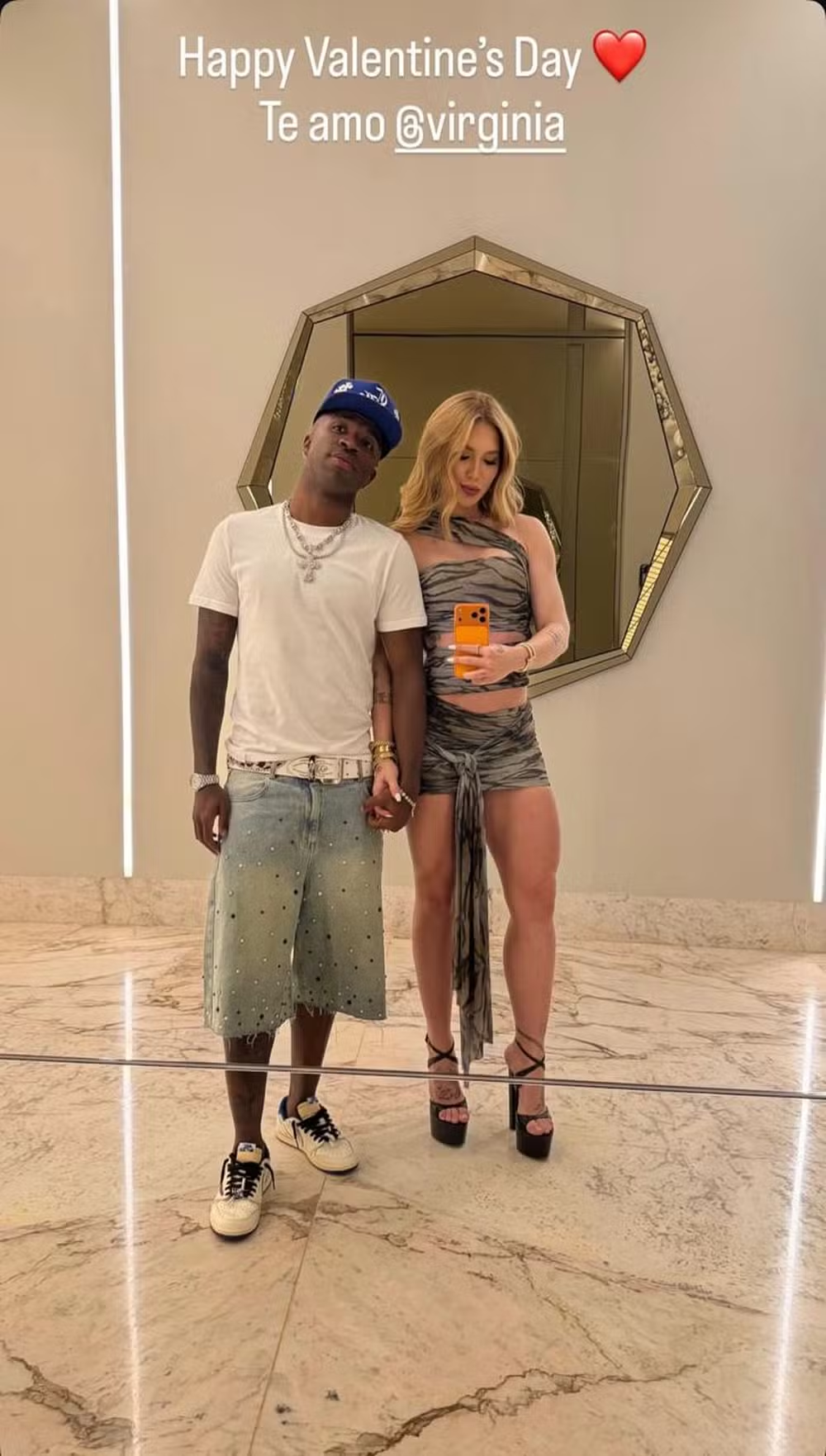 Vini Jr. celebra Valentine’s Day com declaração para Virginia Fonseca