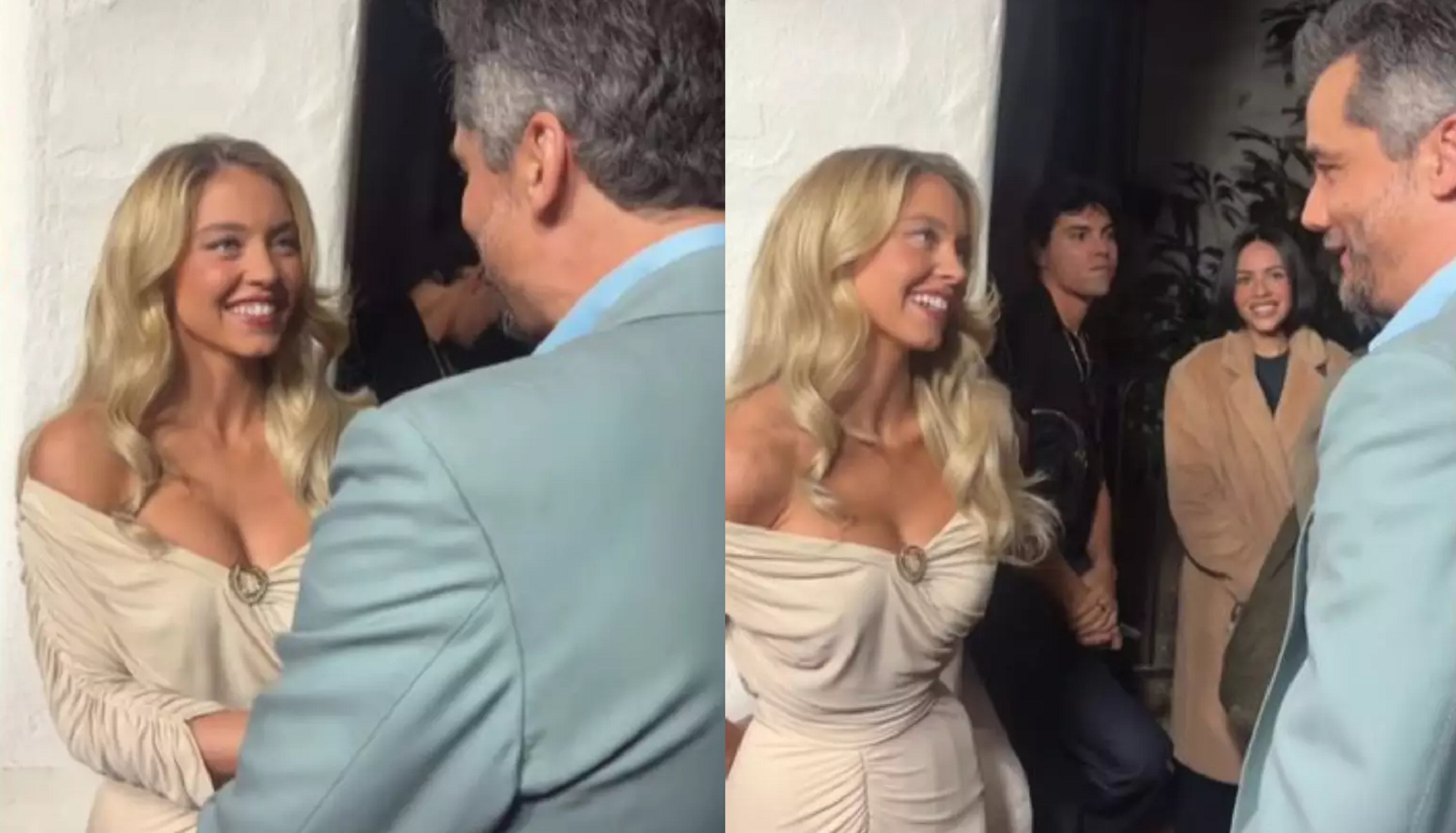 Wagner Moura e Sydney Sweeney se encontram no tapete vermelho do festival de Santa Bárbara, nos EUA Foto: Reprodução/ Instagram @officialsbiff