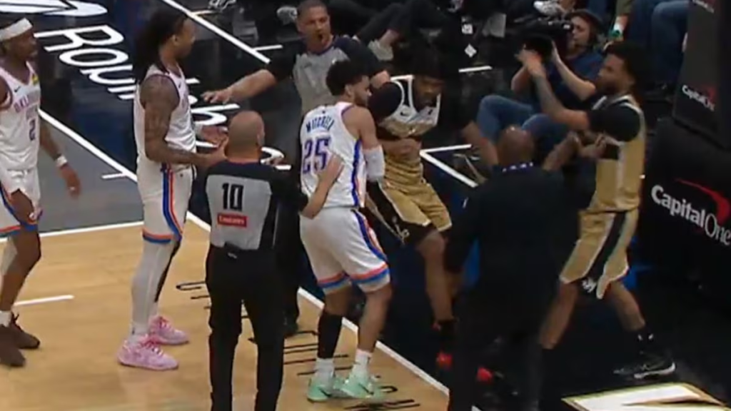 Briga em Thunder x Wizards