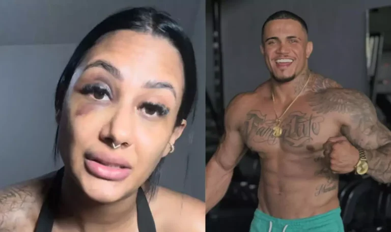 Nas redes sociais, a influenciadora fitness Bárbara Lasmar relatou as agressões que sofreu por parte do fisiculturista Anderson Leite de Miranda - Foto: Reprodução/Redes sociais