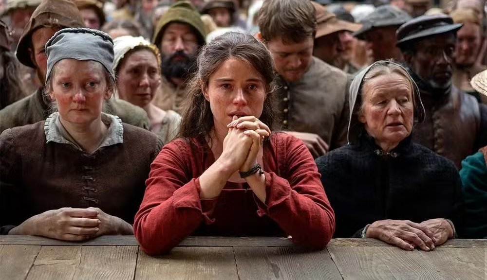 Jessie Buckley em cena de 'Hamnet'