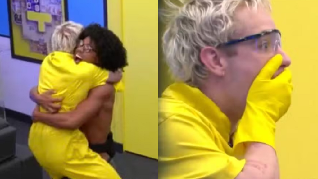 Juliano Floss grita e celebra entrada no Quarto Secreto do BBB 26 a convite de Breno — Foto: Globoplay