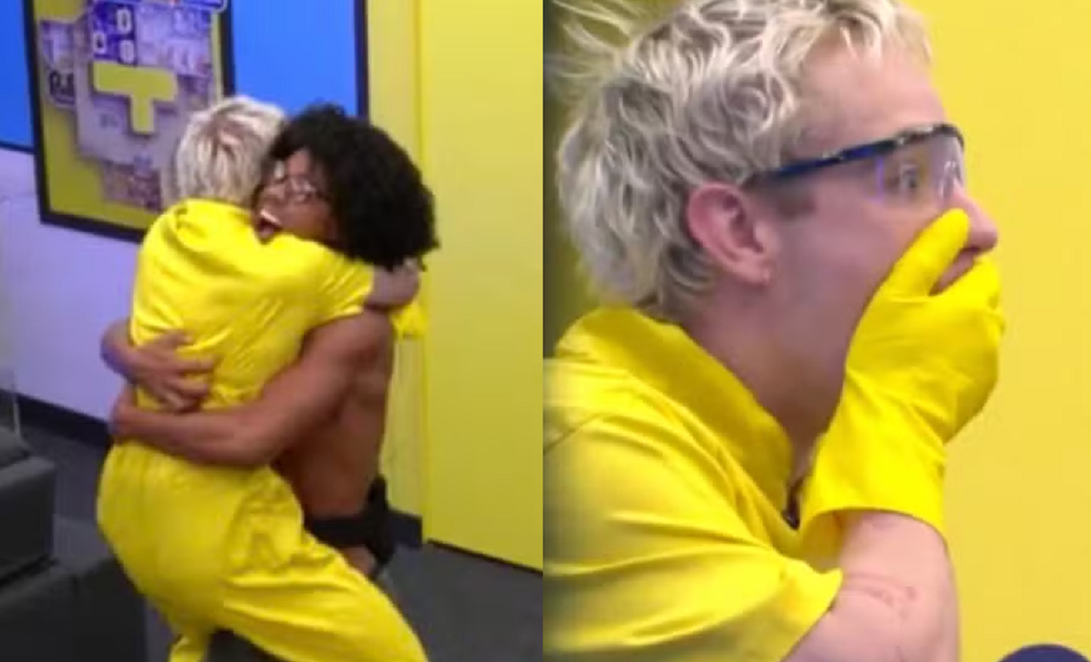 Juliano Floss grita e celebra entrada no Quarto Secreto do BBB 26 a convite de Breno — Foto: Globoplay