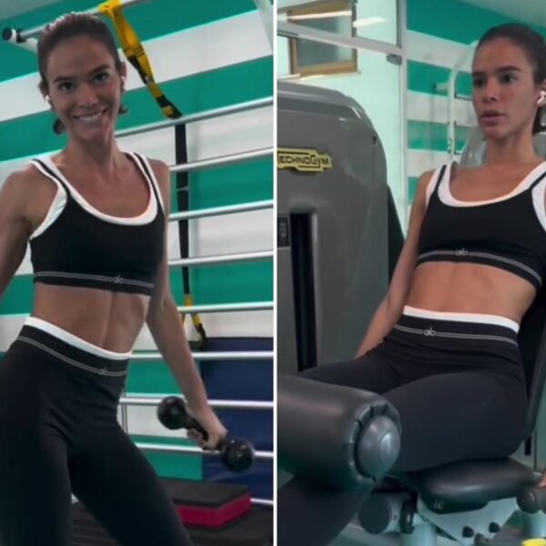 Bruna Marquezine exibe abdômen definido e anima treino com dancinha na academia