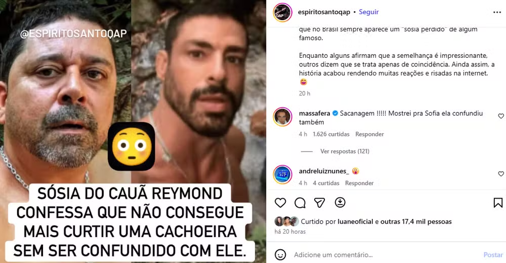 Grazi Massafera viraliza ao comentar sobre suposto ‘sósia’ de Cauã Reymond nas redes sociais
