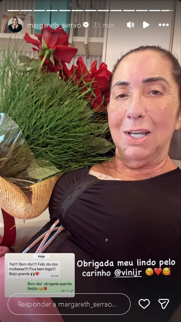 Mãe de Virginia mostra mensagem e surpresa de Vini Jr. após imprevisto na entrega de flores