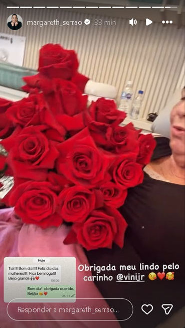 Mãe de Virginia mostra mensagem e surpresa de Vini Jr. após imprevisto na entrega de flores