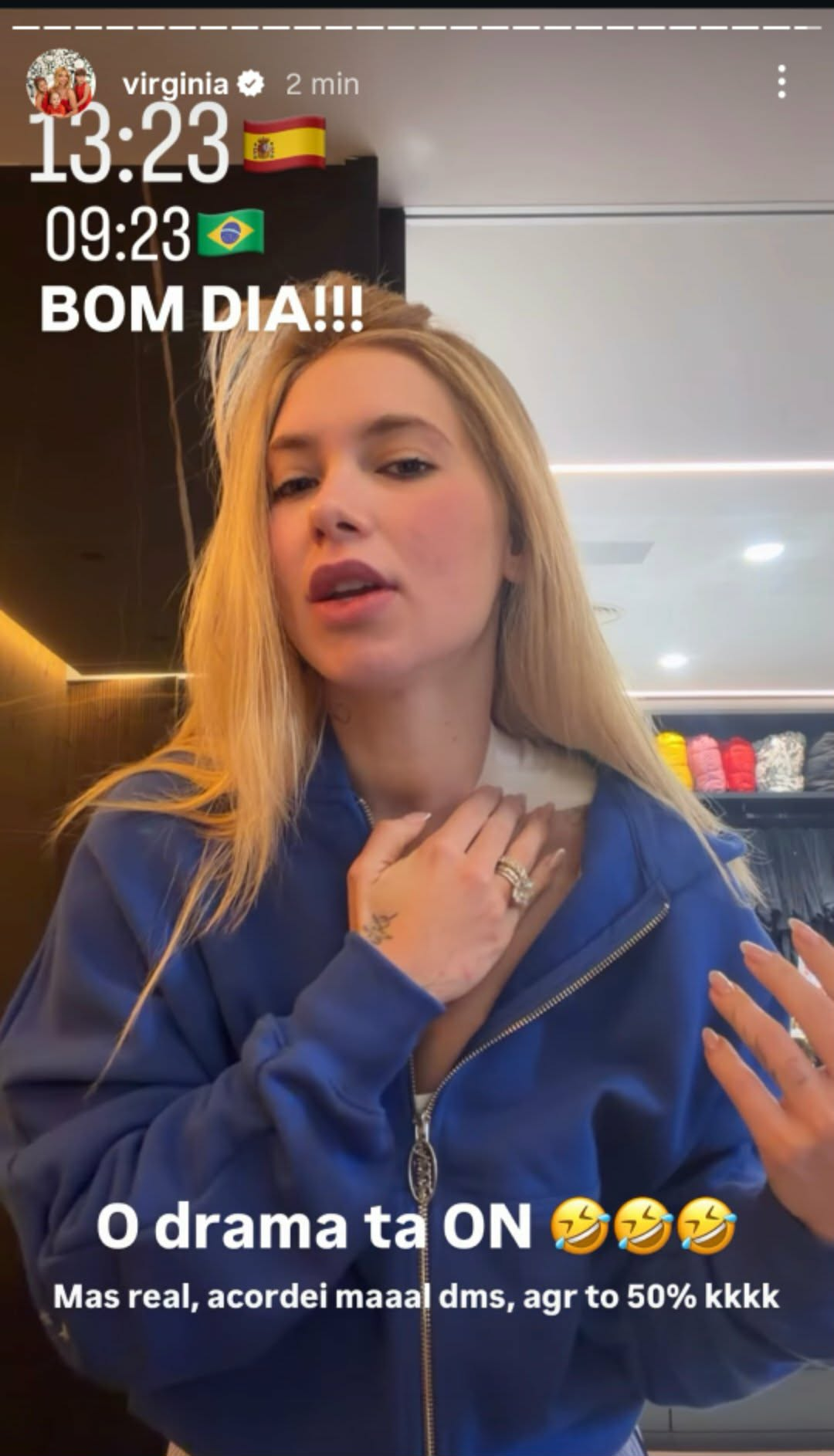 Virginia Fonseca passa mal em visita a Vini Jr. em Madri e relata estar “inflamada”