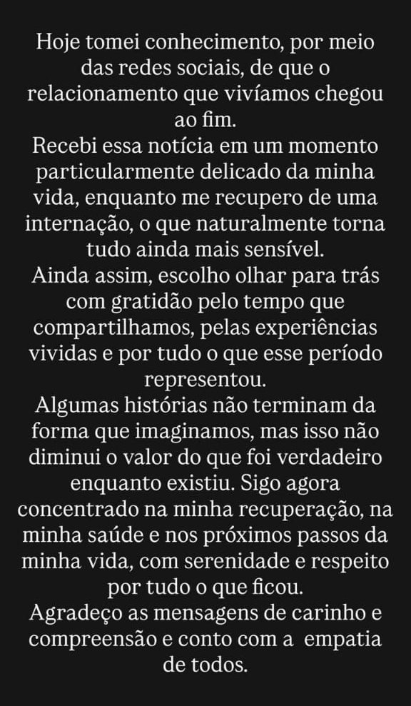 Ex de Jojo Todynho diz que descobriu término do namoro pelas redes sociais: “Tomei conhecimento” 47 thiago goncalves fala sobre termino com jojo todynho