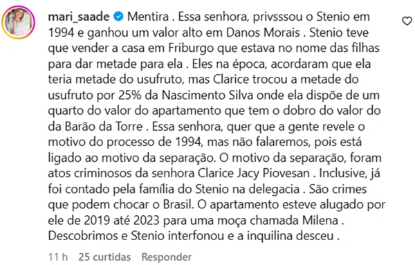 Mari Saade acusa ex de Stênio Garcia de mentir em disputa por imóvel 47 image